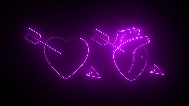 l heart versus heart with arrow in purple a patent foramen ovule. Comparison of Norma