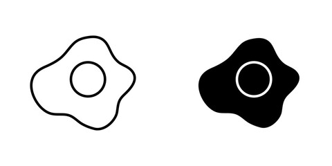 Egg fried icon symbol collection on white background.