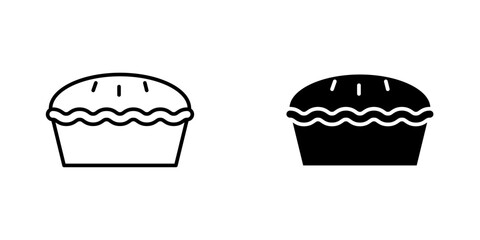 Pie icon symbol collection on white background.