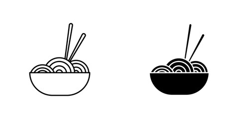 Noodles icon symbol collection on white background.