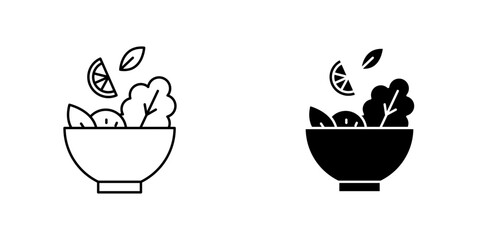 Salad icon symbol collection on white background.