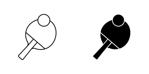 Ping pong icon symbol collection on white background.