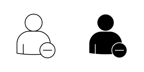 Remove user icon symbol collection on white background.