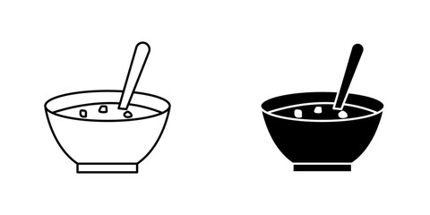 Soup icon symbol collection on white background.