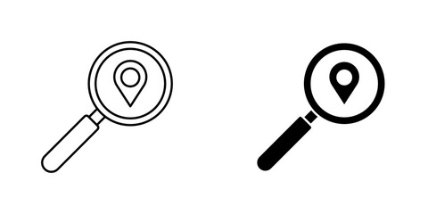 Search Location icon symbol collection on white background.