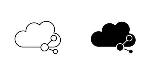 Cloud share icon symbol collection on white background.