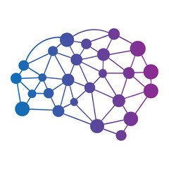 Abstract Neural Network Brain Icon - AI Technology and Deep Learning Concept