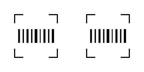 Barcode read icon symbol collection on white background.