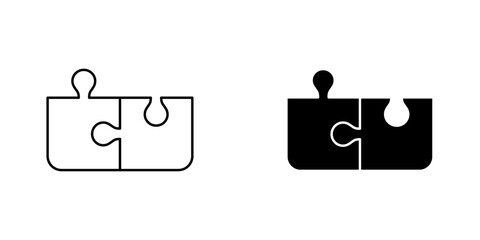 Puzzle icon symbol collection on white background.