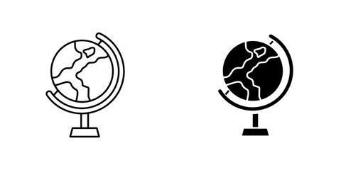 Globe icon symbol collection on white background.