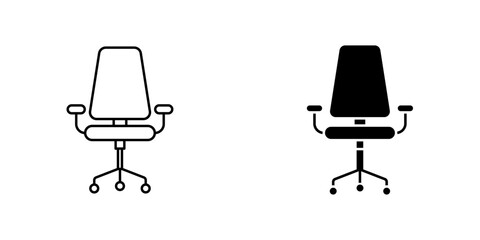 Office chair icon symbol collection on white background.