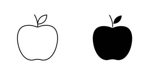 Apple icon symbol collection on white background.