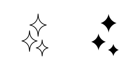Sparkles icon symbol collection on white background.