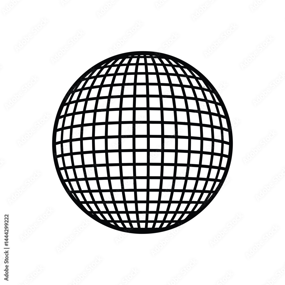 Poster abstract grid sphere on transparent background geometric globe pattern