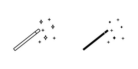 Magic wand icon symbol collection on white background.