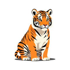 Cute tiger vector graphic and illustration