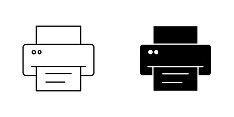 Print icon symbol collection on white background.