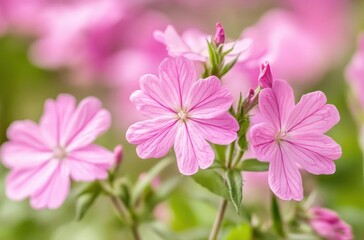 Fototapeta premium Close-up of pink flowers blooming in spring, dreamy,