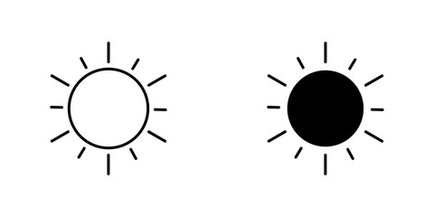 Fototapeta premium Sun icon symbol collection on white background.