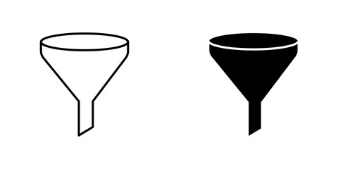 Filter icon symbol collection on white background.