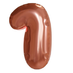 Rose gold foil balloon number one