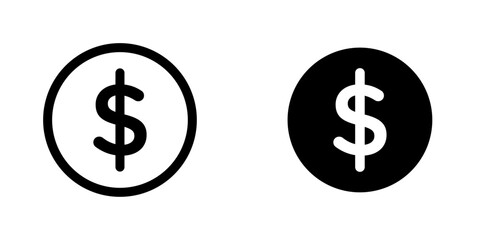 Obraz premium Dollar icon symbol collection on white background.