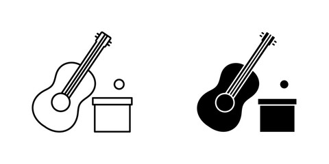 Obraz premium Busking icon symbol collection on white background.