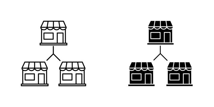 Franchise icon symbol collection on white background.