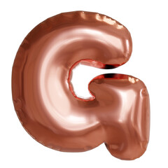Rose gold balloon in the shape of the letter G