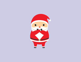 Cute Santa Claus Cartoon Vector Set – Christmas Character Expressions

