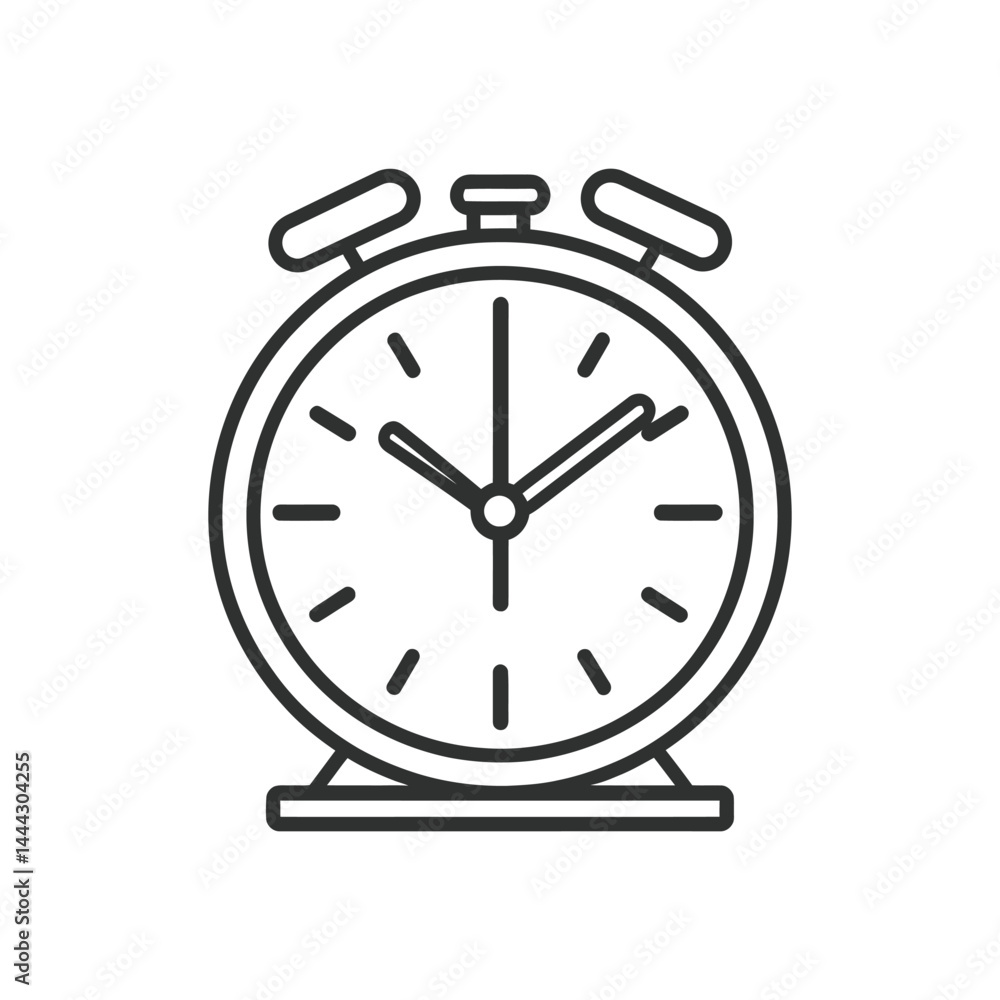 Poster alarm clock icon outline with transparent background