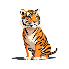 Cute tiger vector graphic and illustration