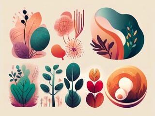 Charming Blooms: A Vector Illustration of Pink Tulips and Roses for Spring and Summer Celebrations