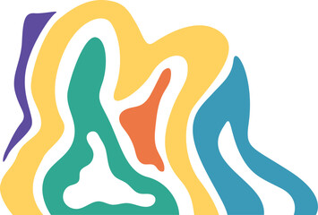 Colorful Wavy Fluid Corner. Y2k, Psychedelic, Abstract broder for any design.