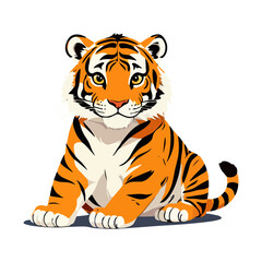 Cute tiger vector graphic and illustration