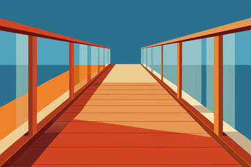Serene Ocean View A Tranquil Wooden Walkway to Serenity