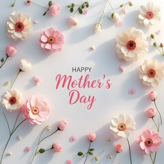 pink rose petals frame for mother