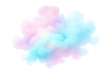 A soft, fluffy cloud with pastel pink and blue hues blending together.