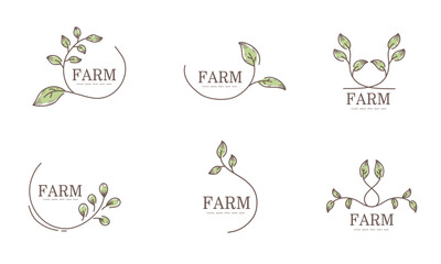 Farming Icons and Organic Branch Elements