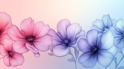 Delicate floral design in pastel shades.