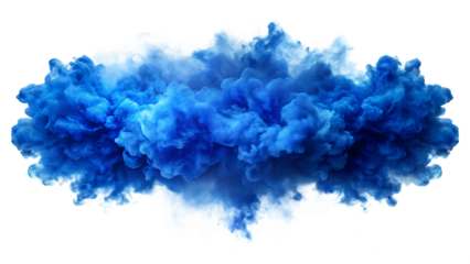 a blue smoke explosion border isolated on white background PNG