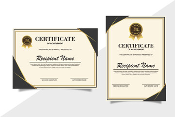 Elegant Certificate of Achievement Template with Gold Border and Classic Layout