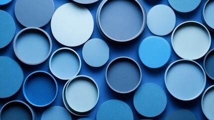 Abstract Blue Circles Pattern Background - Shades of Blue Texture