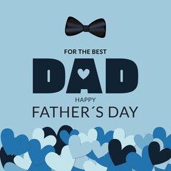 FOR THE BEST DAD blue cyan tie hearts