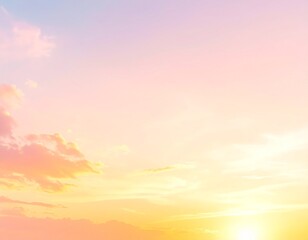 Obraz premium Scenic Sunset Sky with Soft Clouds and Warm Orange-Pink Light