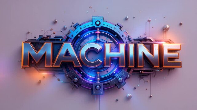 Mechanical marvel animated logo unveiling, intricate tech design and futuristic display