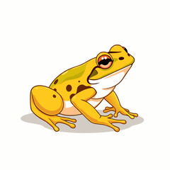 golden color frog on white background