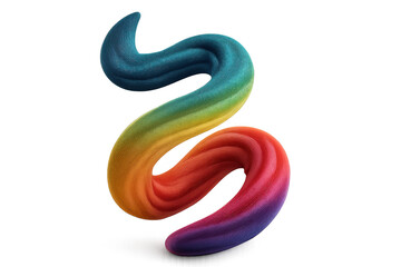 Fototapeta premium A colorful, swirling ribbon forms an abstract, flowing shape with a smooth, vibrant gradient.