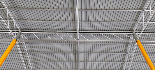 corrugated metal roof tiles roof beam steel structure geometric pattern abstract background ,...