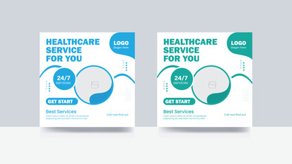 Medical healthcare service social media post banner hospital and clinic template 